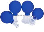 4 Pieces Glass Facial Cupping Set-Silicone Vacuum Suction Massage Cups Anti