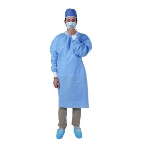 China Pharmacy Ppe Anti-Blood 18gsm Stitched seams Disposable Surgical Gown wholesale