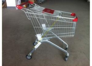 China Supermarket Push Cart Retail Grocery Metal Wire Shopping Trolley Cart With Powder Coated wholesale