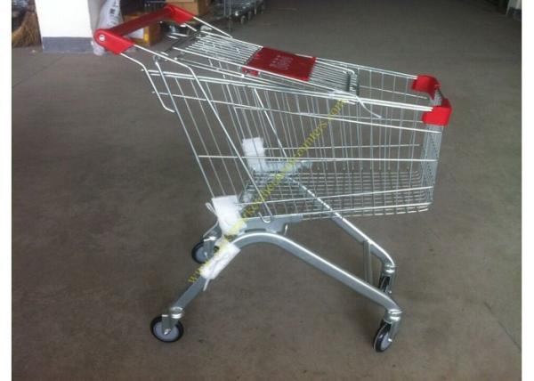 Supermarket Push Cart Retail Grocery Metal Wire Shopping Trolley Cart With