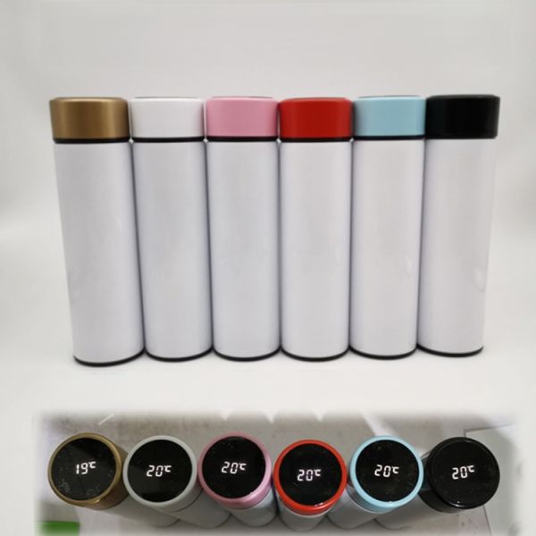 Sublimation Blank Vacuum Smart Reminder Thermos Flask Led Digital Temperature Display Stainless Steel Water Bottle
