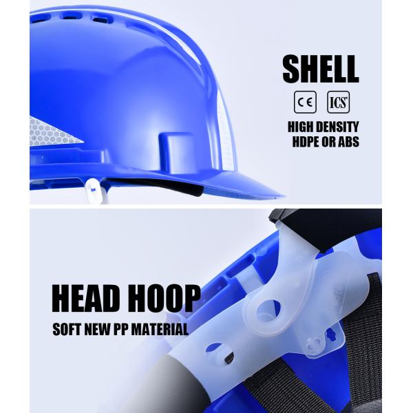 PP Blue Helmet In Construction ABS Shell CE ANSI Workplace Safety Equipments