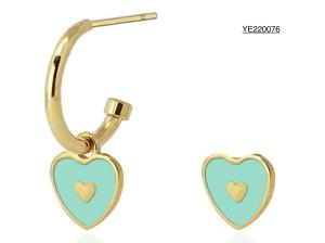 China Trendy Love Heart Dangle Earrings 316l Stainless Steel Earrings OEM ODM wholesale