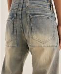 Small Quantity Clothing Manufacturer Vintage Washed Street Unisex Jeans Raw Hem