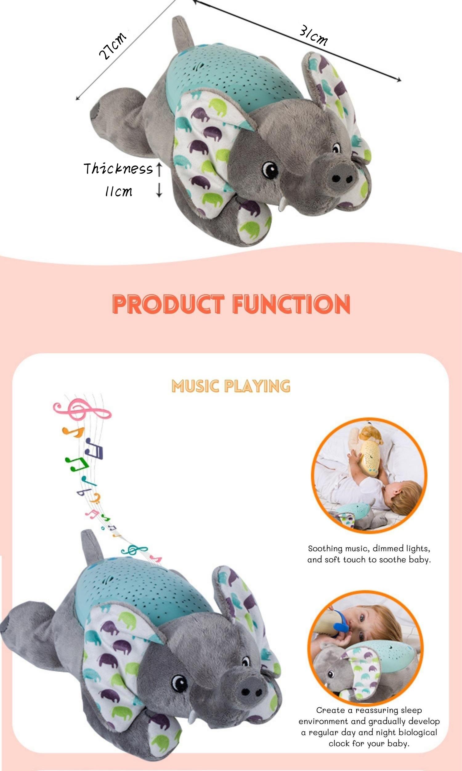 Lovely Baby Plush Toy Elephant Stuffed Toy Unisex Music CPC Certified