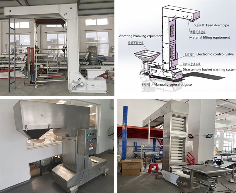 Carbon Steel Chain Type Hoist Z Shape Bucket Elevator / Assembly Line