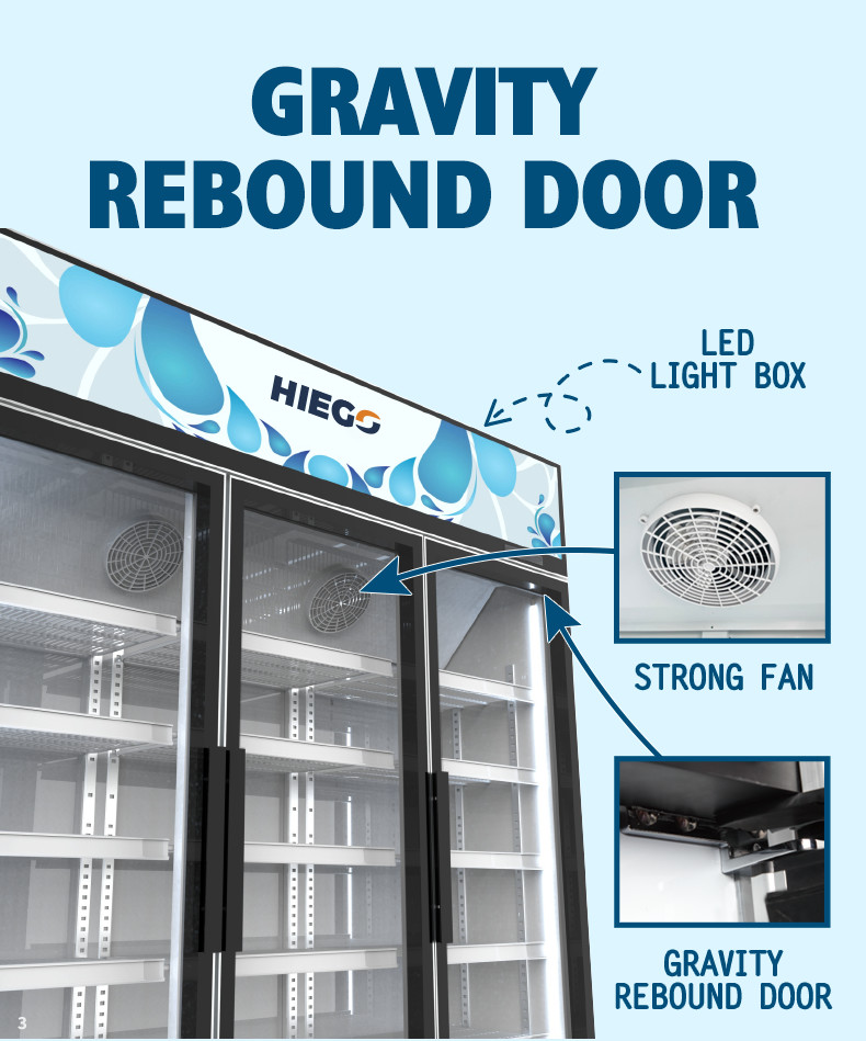 Automatic Defrost 3/4 Glass Door Refrigerator Upright Display Cooler
