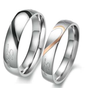 China Tagor Jewelry Super Fashion 316L Stainless Steel couple Ring TYGR134 wholesale