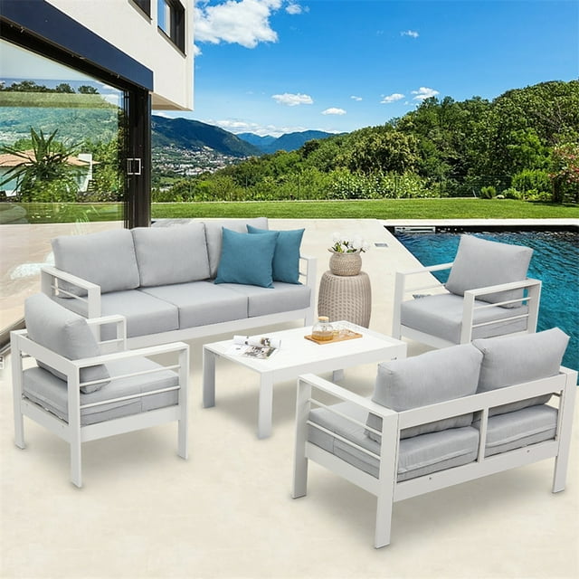 Balcony Garden Furniture Set L73"xW26"xH25" Three Seater Sofa L43"xW24"xH16" Table