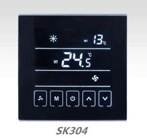 China 220V Central Air Conditioner Thermostat / Black Touch Screen Room Thermostat wholesale
