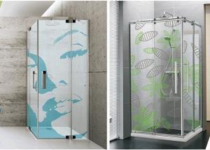 China Beautiful Custom Bathroom Shower Glass With Digital Printing Pattern wholesale