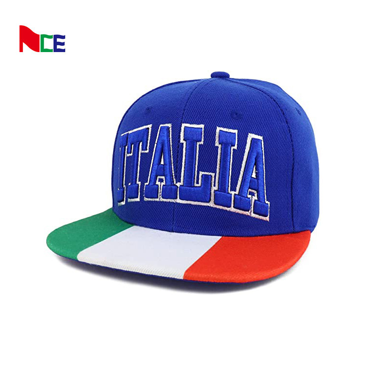 Custom Flat Brim Snapback Hats With 3D Embroidery Logos Hip Hop Snap Back Caps