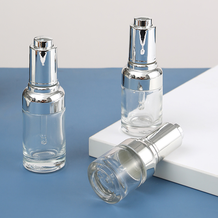 Aluminium Dropper Glass Bottle for Skin Care 10ml 20ml 30ml 50ml Customized Logo Accepted