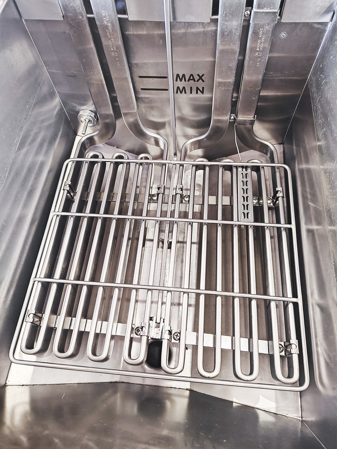 electric two pots 3 baskets 21.5L+11.6L with oil filter system chips open deep fryer
