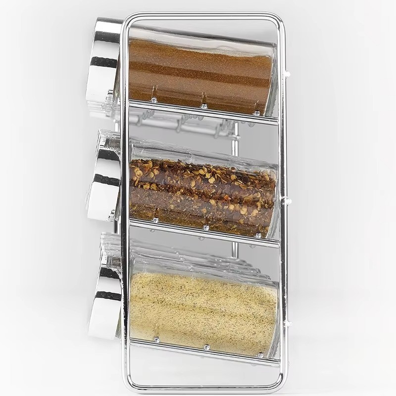 Metal Wire Countertop Spice Rack Wall Mount Countertop 4 Tiers Spice Jar Rack Spice Rack Organizer for Kitchen Counterto