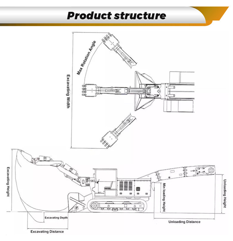 High Performance Hydraulic Crawler Mucking Loader Wheel Dig Slag Machine