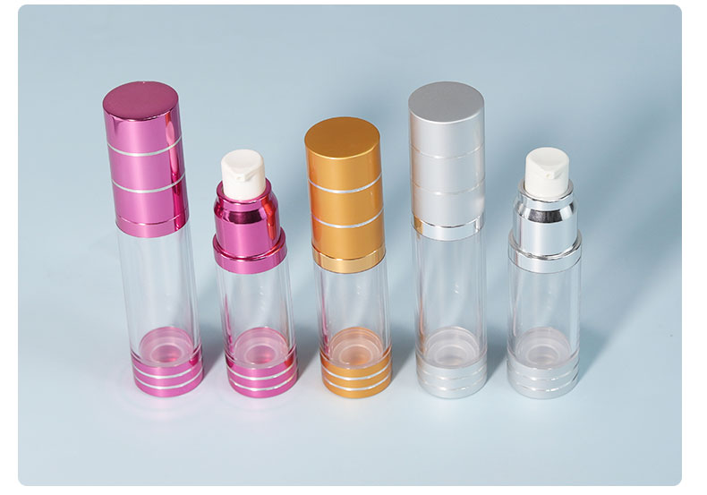 Collar Material PP 15ml 30ml 50ml Luxury Design AS Material Round Shape Lotion Serum Cream Refillable Airless Bottle