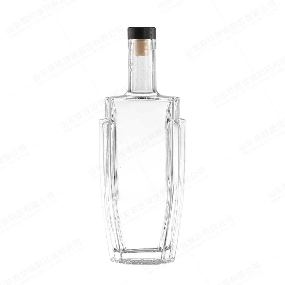 Round Empty Flint Glass Liquor Wine Whisky Vodka Tequila Bottle With Cork Lid for Your