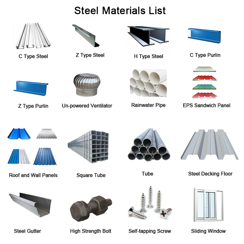 Flexible Steel Metal Farm Buildings Prefabricated Steel Structure Warehouse