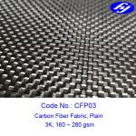 160~280gsm Plain weaving Luggage 3k Carbon Fiber Fabric