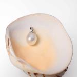 Women 18K White Gold Natural Freshwater Pearl Pendant Necklace (GDN011)