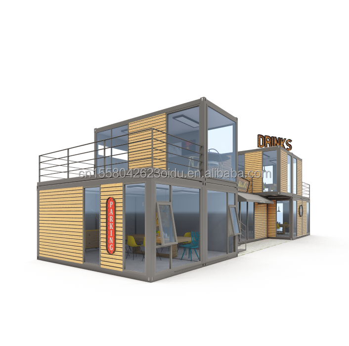 Modern Design 20ft or 40ft Food Bar Cafe Supermarket Store Container Store Customizable Flat Package Prefabricated House
