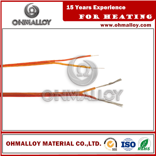 Red and yellow thermocouple type K/KX type thermocouple cable
