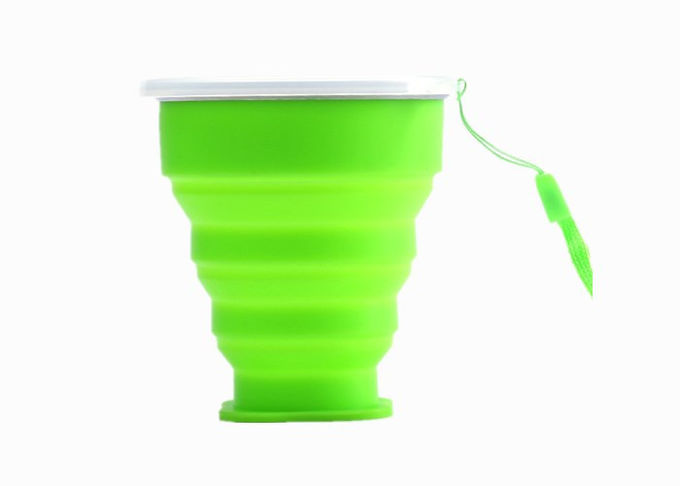 Portable Retractable Silicone Drinking Cups 300ml Capacity For Travel