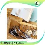Houseware kitchen cabinet bamboo tableware drying dish rack