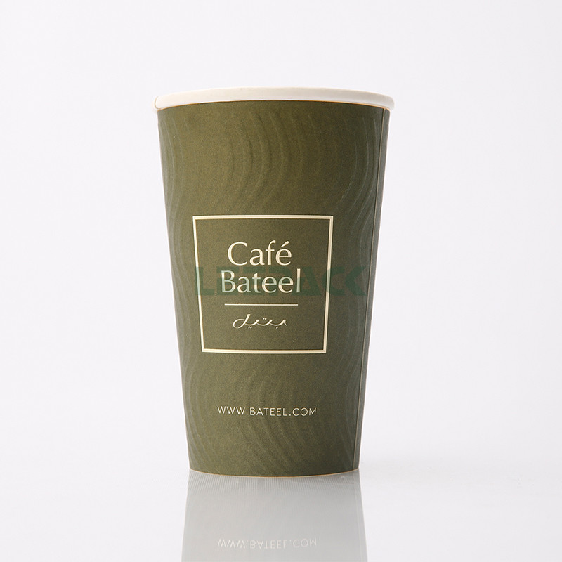 disposable ripple wall coffee paper cup for hot drink PE coated paper cup with lids 8oz 10oz 12oz 16oz can be customized