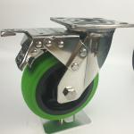 8 Inch Soft Green Wheel 300kg Loading Heavy Duty Stainless Steel Swivel Lock