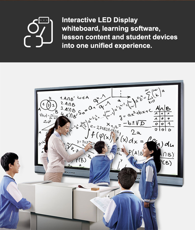 LED 75'' Smart Interactive Panel For Teaching Aluminum Alloy Frame 4
