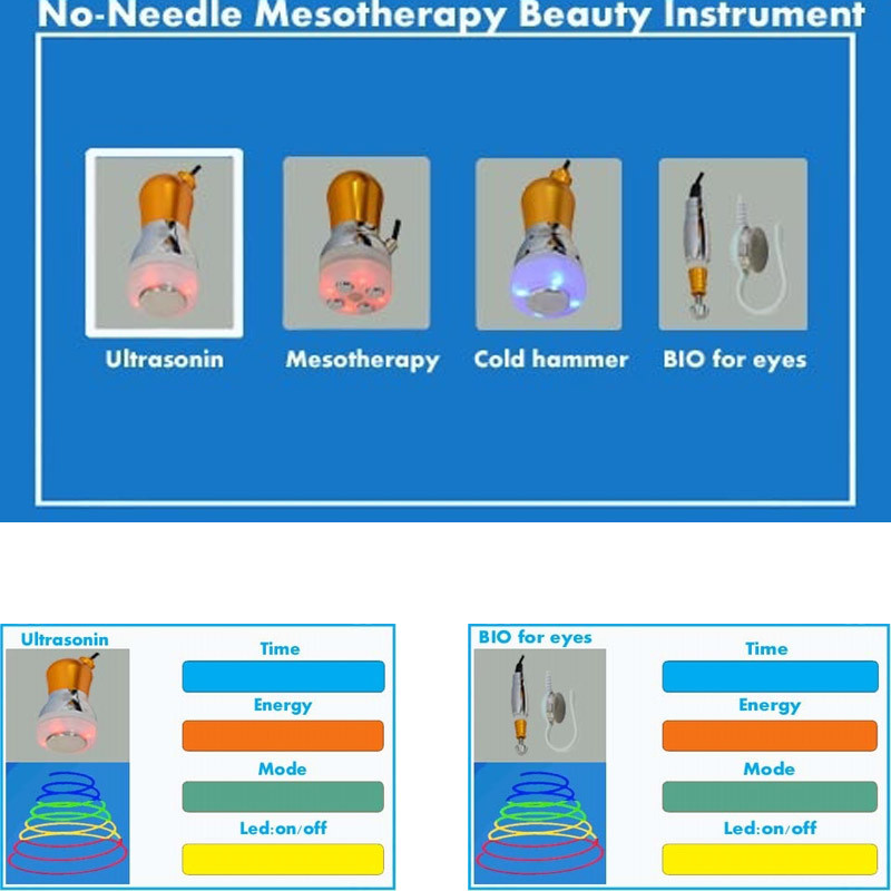 Portable Needle Free Mesotherapy Machine Injections Ultrasonic For Face