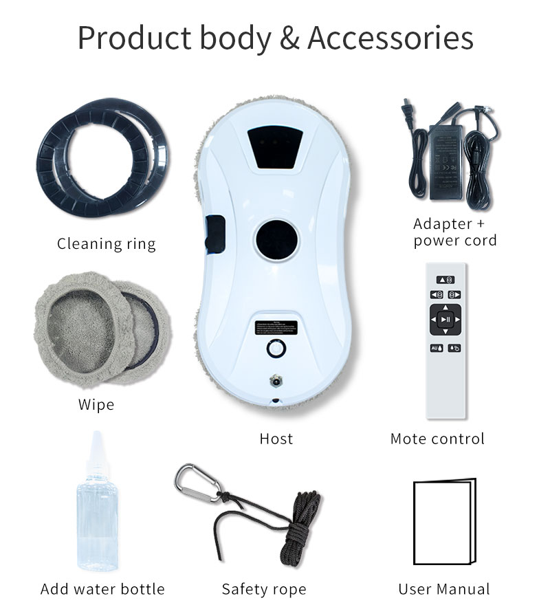 ABS Household WiFi Remote Control Smart Glass Wall Cleaner Robot Vacuum for Windows