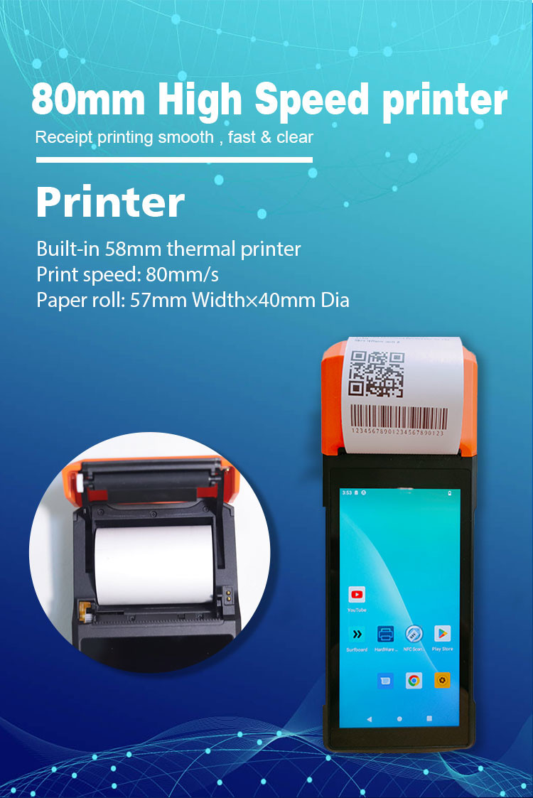 Lightweight SDK Customizable Android POS Terminal With High Capacity Battery
