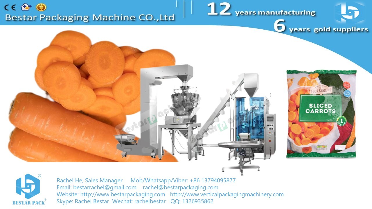 Bestar new design weighing filling machine for sliced vegetables, carrots, cucumbers packaging
