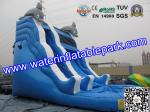 Children Amazing Inflatable Water Slide In Outdoor , Durable Blue Inflatable