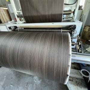China Black Wood Grain Embossed PVC Decorative Foil For MDF Cabinet Door Vacuum Membrane Press wholesale