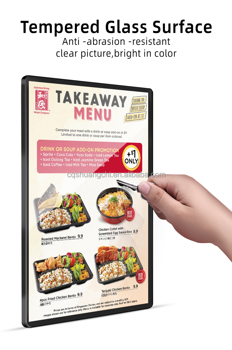 9mm Thickness Aluminum Frame Ultra Slim Light Box for Fast Food Advertising Posters