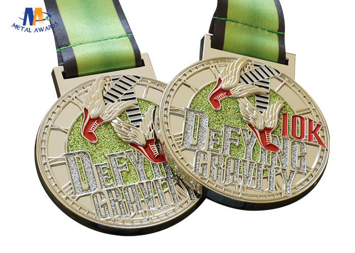 Matt Silver Plating Metal Award Medals With Smooth Or Sandblasted Back