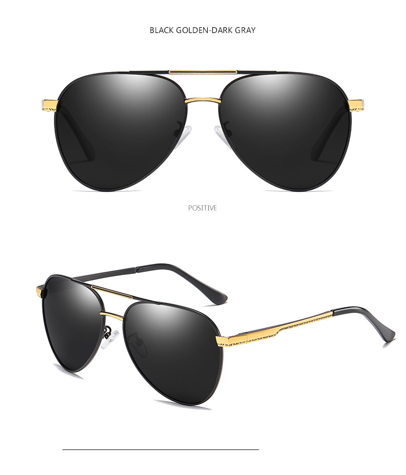 Fashion Polarized UV400 Mens Pilot Sunglasses With Metal Hinge 146MM