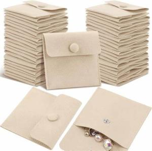 China Microfiber Fabric Jewelry Pouch Earrings Necklace Packaging Foil Stamping wholesale