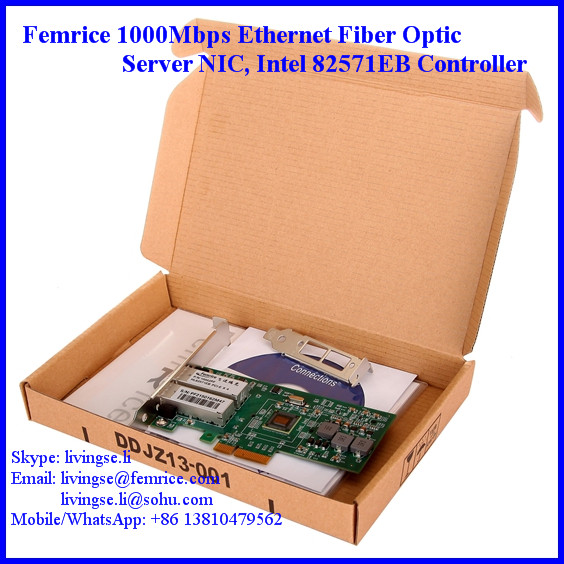 1000Mbps Gigabit Ethernet Dual Port Server Network Card, SFP*2 Slot, PCI Express x4, LC Fiber Femrice 10002PF