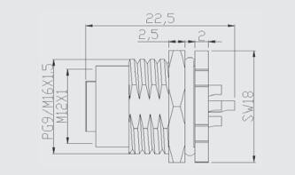 Rear Front Panel Mount M12 Male Female Connector Waterproof A Code 3pin 4pin 5pin 8pin 12pin