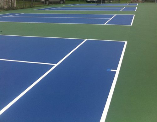 Silicon PU Acrylic Paint Basketball Court Outdoor Tennis Court Installation