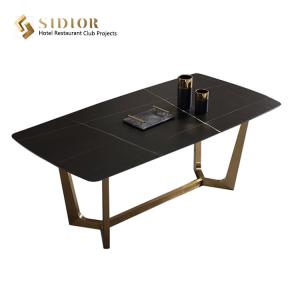 China Black Marble Dining Table Set 75cm height wholesale