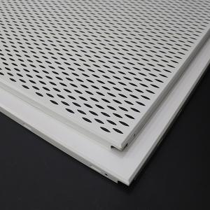 China Perforated Aluminum Alloy Clip In Ceiling 600×600mm White Color Suspended Metal Ceiling wholesale