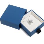 Recyclable Cardboard Necklace Bracelet Box Blue Cardboard Sliding Drawer Box