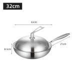 High Capacity Stovetop Frying Pan Kitchen Non Stick Stainless Steel