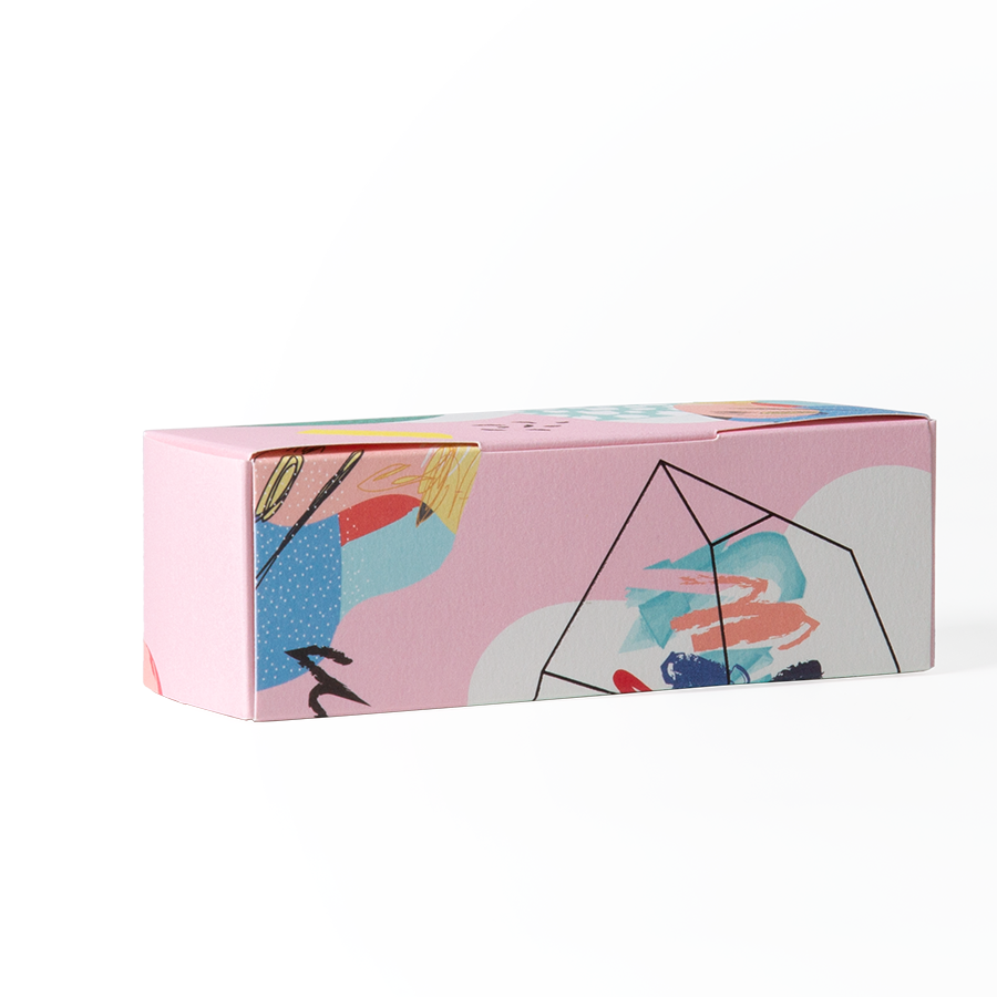 Customized Square Paperboard Anto Tuck End Bottom Box For Eyelas Packaging Purple Color